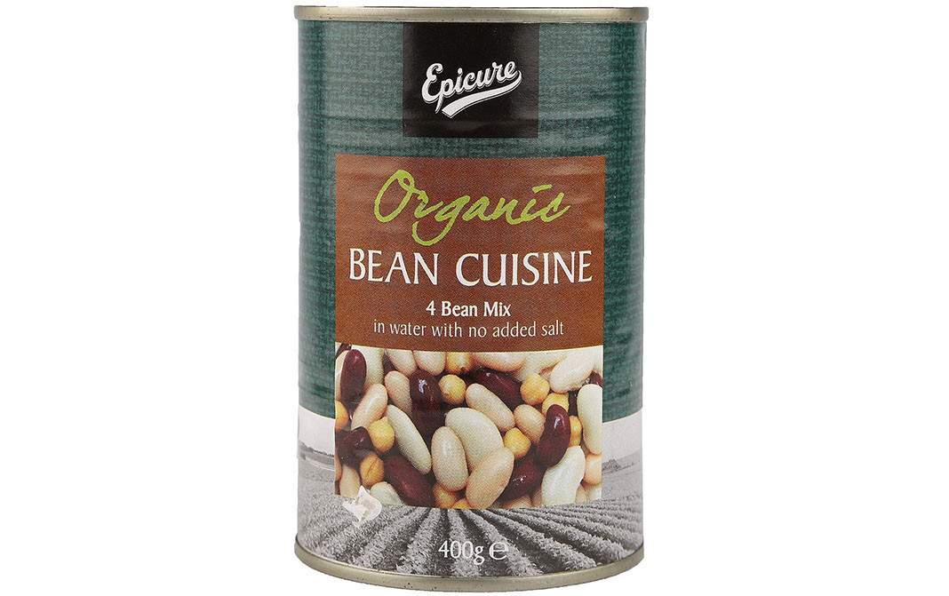 Epicure Organic Bean Cuisine 4 Bean Mix In Water With No Added Salt   Tin  400 grams